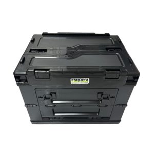 Cutie de depozitare pliabilă din plastic, 36x28.5x26cm, negru, stivuibilă, 28L Emd4x4